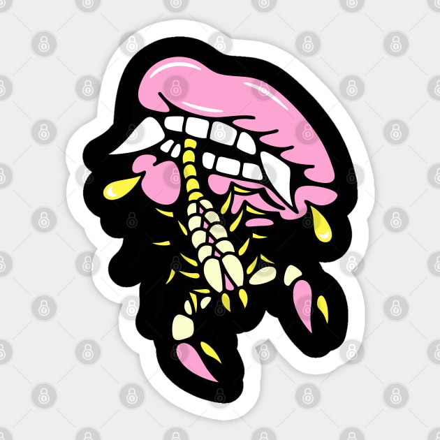 Scorpion lips Sticker by Bojes Art